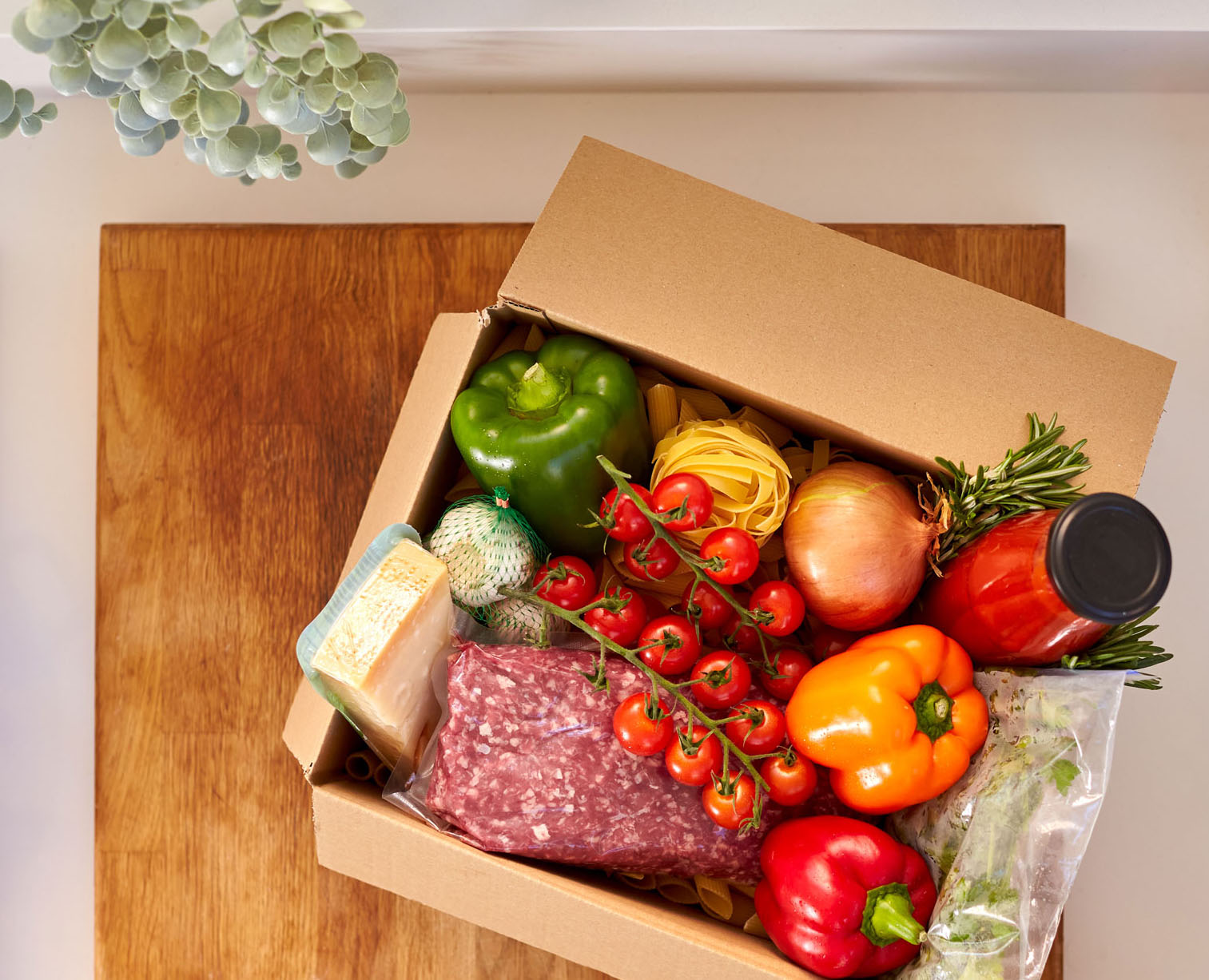 Fresh ingredients in a box