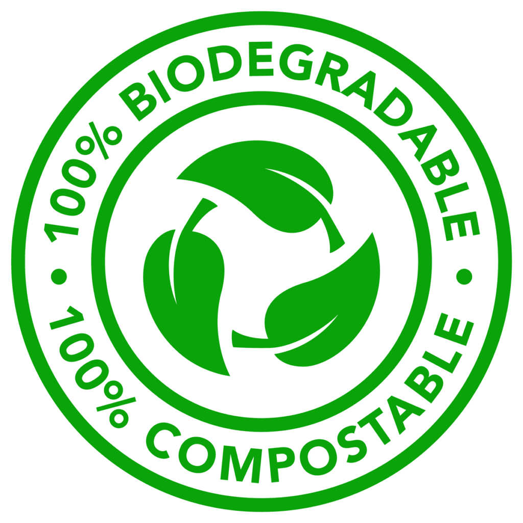 100% Biodegradable 100% Compostable